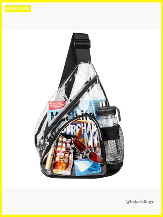 Clear Sling Bag Stadium Approved Transparent Crossbody Backpack Casual Daypack main image 6